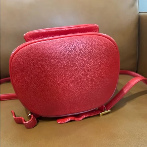 MCM Red Pebbled Leather Drawstring Backpack with Front Pocket SALE!!! - Picture 4 of 8